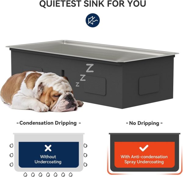 Lordear 36 Inch Undermount Kitchen Sink Stainless Steel-7
