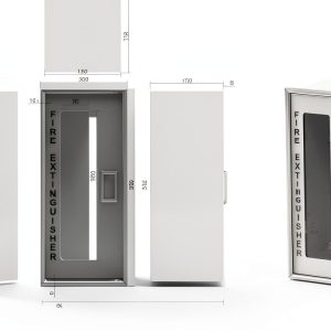 ISOP Fire Extinguisher Cabinet Aluminum Wall Mount Medium-0