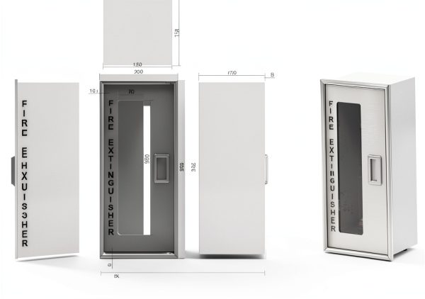 ISOP Fire Extinguisher Cabinet Aluminum Wall Mount Medium-0