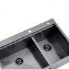 SOMRXO Gunmetal Black Double Bowl Kitchen Sink Stainless-7