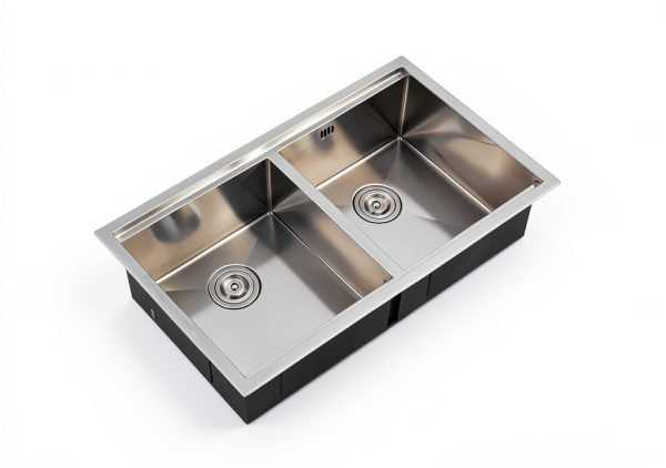 Comllen Brushed Nickel Double Bowl Undermount Kitchen Sink-5