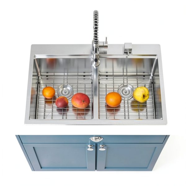 Mocoloo Stainless Steel Double Bowl Kitchen Sink Workstation-3