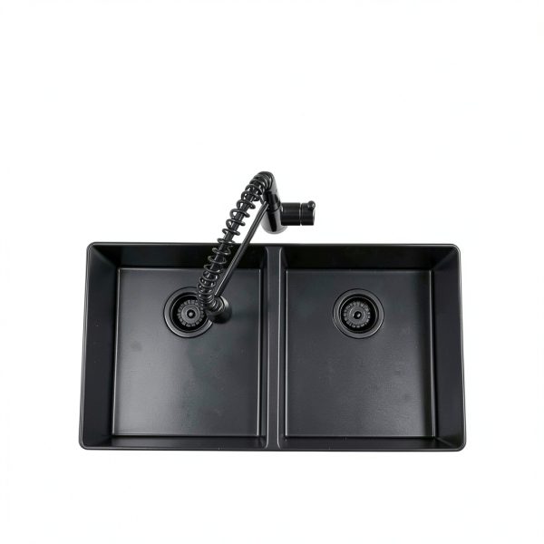 iAnomla Black Quartz Undermount Kitchen Sink Modern Durable-8