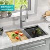 Kraus Stainless Steel Double Bowl Kitchen Sink Workstation-1