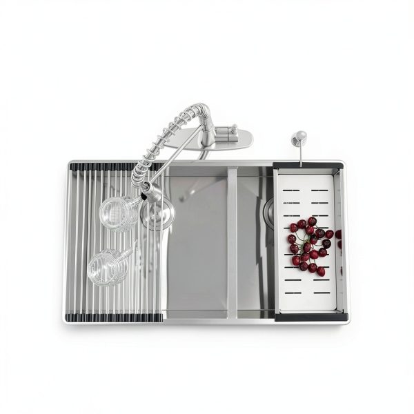 iAnomla Undermount Kitchen Sink Stainless Steel Double Bowl-8