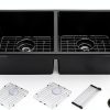 iAnomla Black Quartz Undermount Kitchen Sink Modern Durable-0