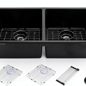 iAnomla Black Quartz Undermount Kitchen Sink Modern Durable-0