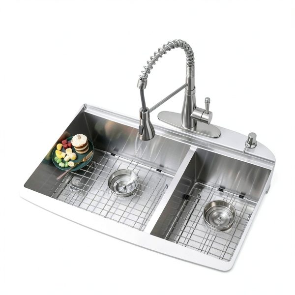 iAnomla Undermount Kitchen Sink Stainless Steel Double Bowl-2