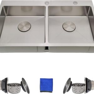 Delironexu Stainless Steel Double Bowl Kitchen Sink Modern-0