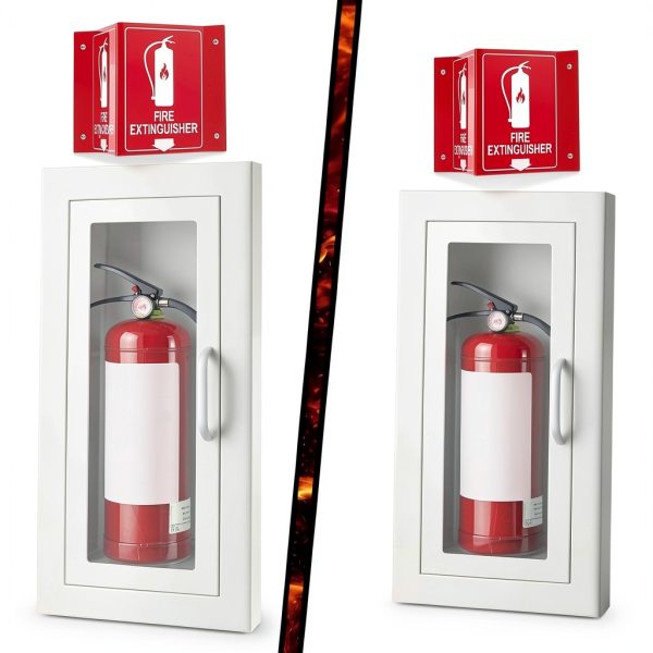 Zonon Fire Extinguisher Cabinet Steel Recessed Wall Mount-4