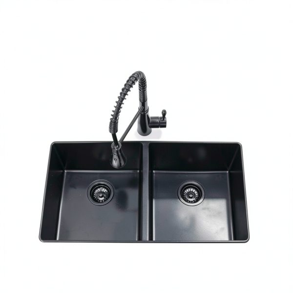 iAnomla Black Quartz Undermount Kitchen Sink Modern Durable-2