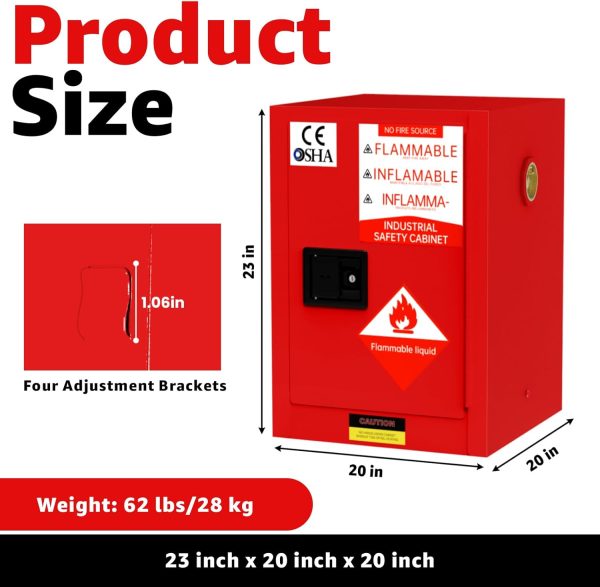 Generic Flammable Storage Cabinet Steel Adjustable Shelf-1