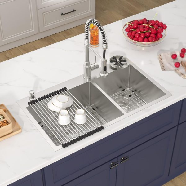 Donsdey 33 Inch Stainless Steel Double Bowl Kitchen Sink-1