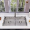 Delironexu Stainless Steel Double Bowl Kitchen Sink Modern-6