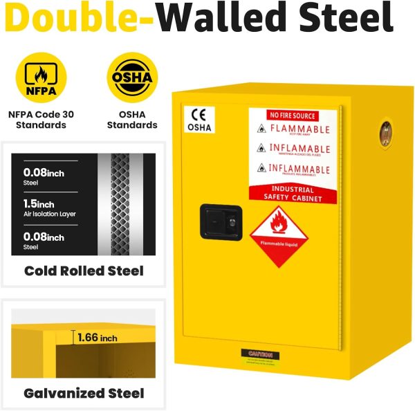 Generic Flammable Storage Cabinet Steel Fireproof Adjustable-4