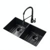 iAnomla Black Quartz Undermount Kitchen Sink Modern Durable-1