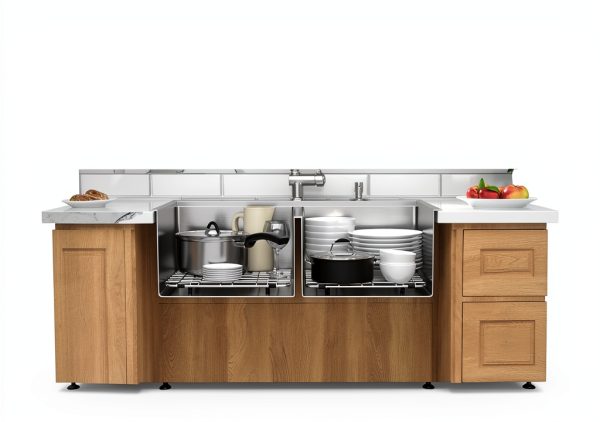 Mocoloo Stainless Steel Double Bowl Kitchen Sink Workstation-4
