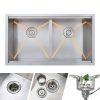 Bokaiya Undermount Kitchen Sink Stainless Steel Double Bowl-5