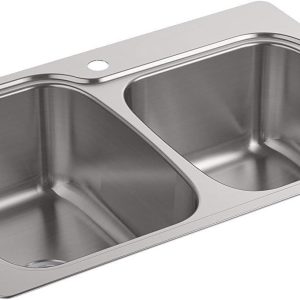 Kohler Stainless Steel Kitchen Sink Double Bowl Undermount-0
