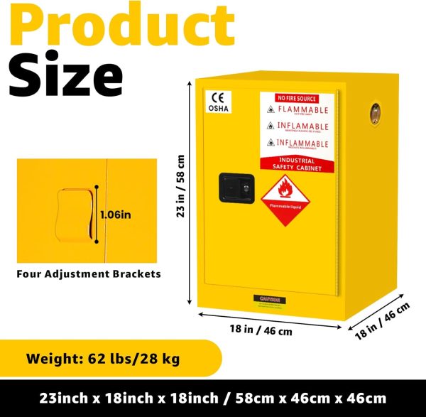 Generic Flammable Storage Cabinet Steel Fireproof Adjustable-1