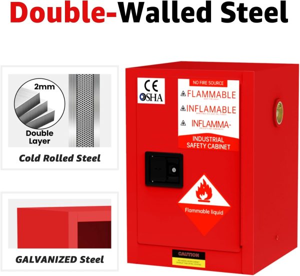 Generic Flammable Storage Cabinet Steel Adjustable Shelf-3