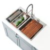 Mocoloo Stainless Steel Double Bowl Kitchen Sink Workstation-2