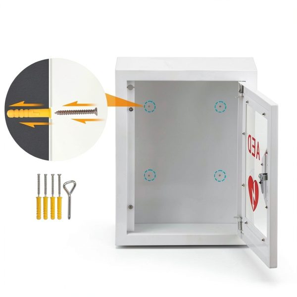 DorBuphan AED Cabinet Wall Mount Steel Dustproof Medical-5
