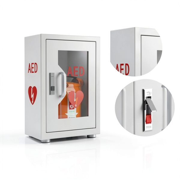 DorBuphan AED Cabinet Wall Mount Steel Dustproof Medical-4