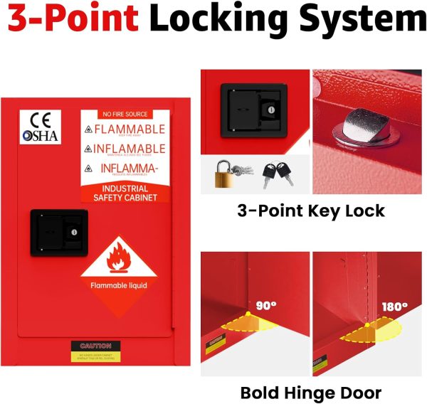 Generic Flammable Storage Cabinet Steel Adjustable Shelf-5