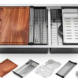 iAnomla Undermount Kitchen Sink Stainless Steel Double Bowl-0