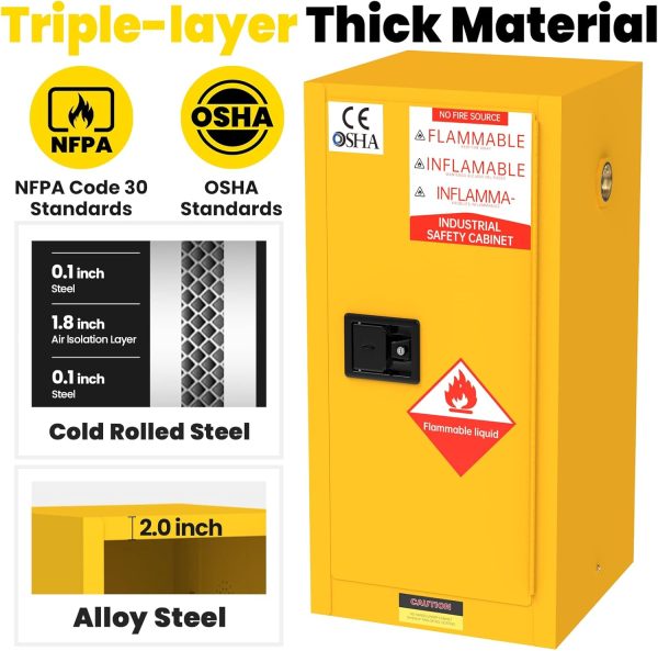 Generic Flammable Storage Cabinet Steel Adjustable Shelf-3