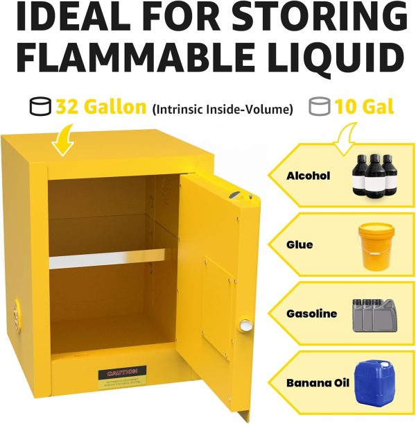 Generic Flammable Storage Cabinet Steel Fireproof Adjustable-3