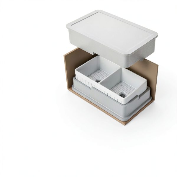 Miuara Fireclay Farmhouse Sink Double Bowl Glossy White-8