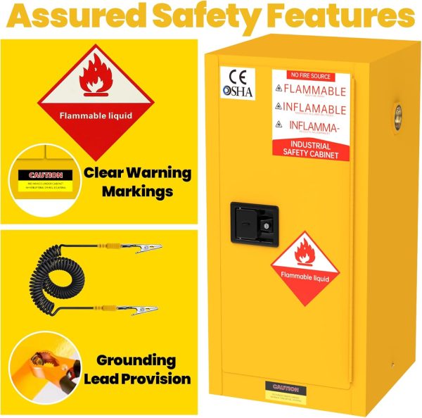 Generic Flammable Storage Cabinet Steel Adjustable Shelf-6