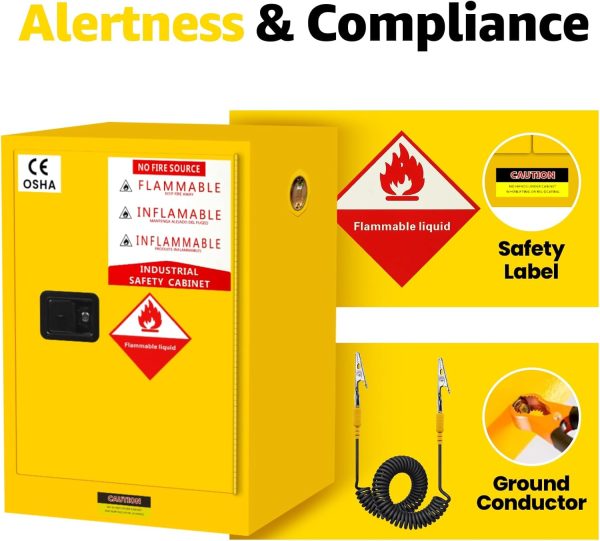 Generic Flammable Storage Cabinet Steel Fireproof Adjustable-7