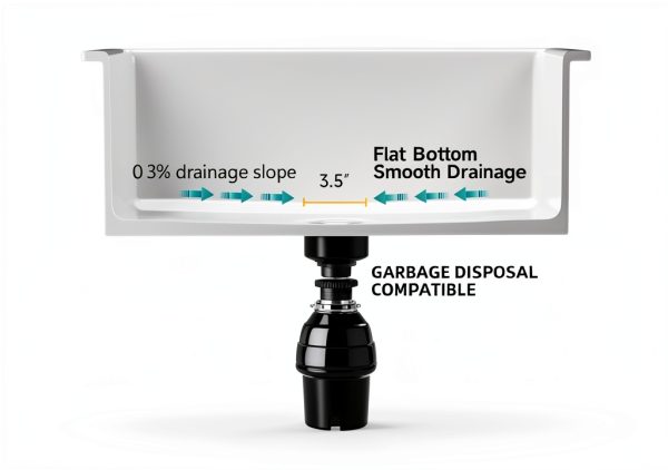 Miuara Fireclay Double Bowl Kitchen Sink Glossy White-6