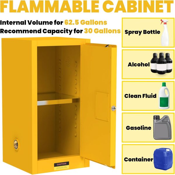 Generic Flammable Storage Cabinet Steel Adjustable Shelf-2