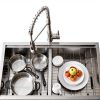 Bokaiya Undermount Kitchen Sink Stainless Steel Double Bowl-7