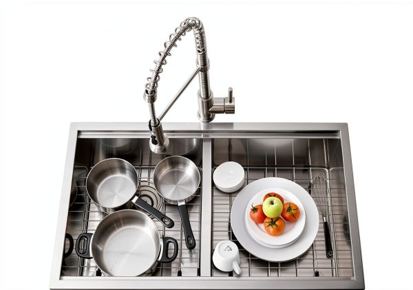 Bokaiya Undermount Kitchen Sink Stainless Steel Double Bowl-7