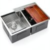Mocoloo Stainless Steel Double Bowl Kitchen Sink Workstation-0