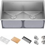 Kraus Stainless Steel Double Bowl Kitchen Sink Workstation-0