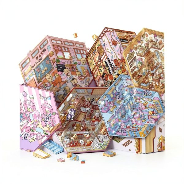 3D Sticker Scene Set Xuoent A5-6 Brown Animal Cartoon 6 Pieces-2