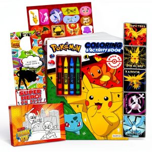 Bendon Pokemon Sticker & Coloring Book Set for Kids Small Black-0