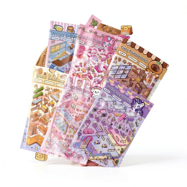Xuoent 3D Animal Sticker Set 6 Pieces A1-6 - Reusable Waterproof PET-2