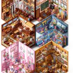 3D Sticker Scene Set Xuoent A5-6 Brown Animal Cartoon 6 Pieces-0