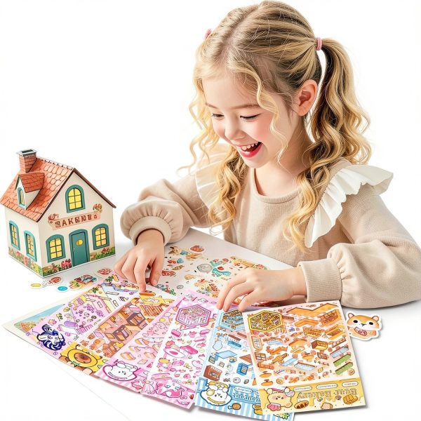 Xuoent 3D Animal Sticker Set 6 Pieces A1-6 - Reusable Waterproof PET-3