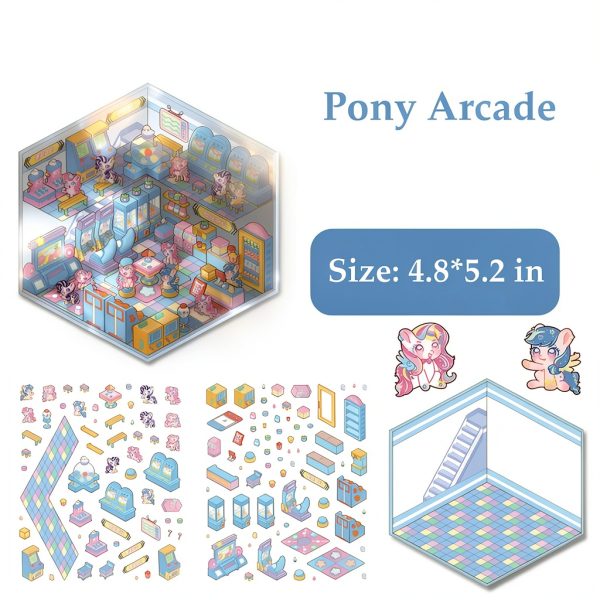 3D Sticker Scene Set Xuoent A5-6 Brown Animal Cartoon 6 Pieces-5