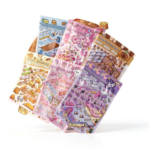 Xuoent 3D Animal Sticker Set 6 Pieces A1-6 Sets Reusable Waterproof-2