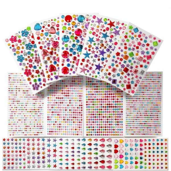EODIEBN 3228 Piece Chroma 3D Gem Sticker Sheet for Crafts and Kids-1