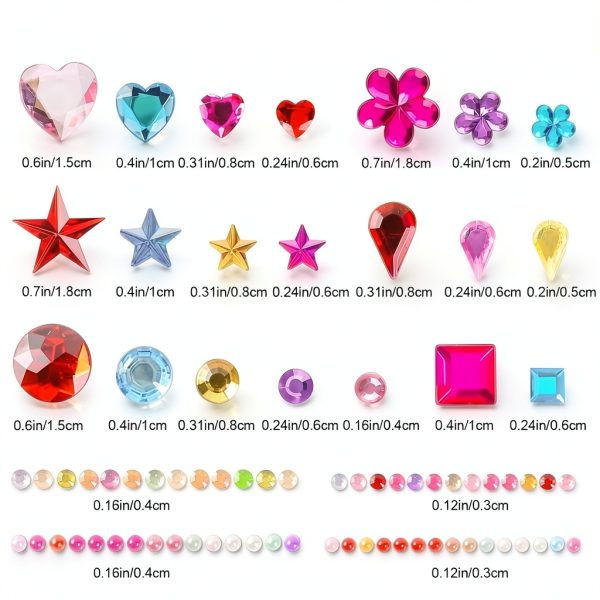 EODIEBN 3228 Piece Chroma 3D Gem Sticker Sheet for Crafts and Kids-2